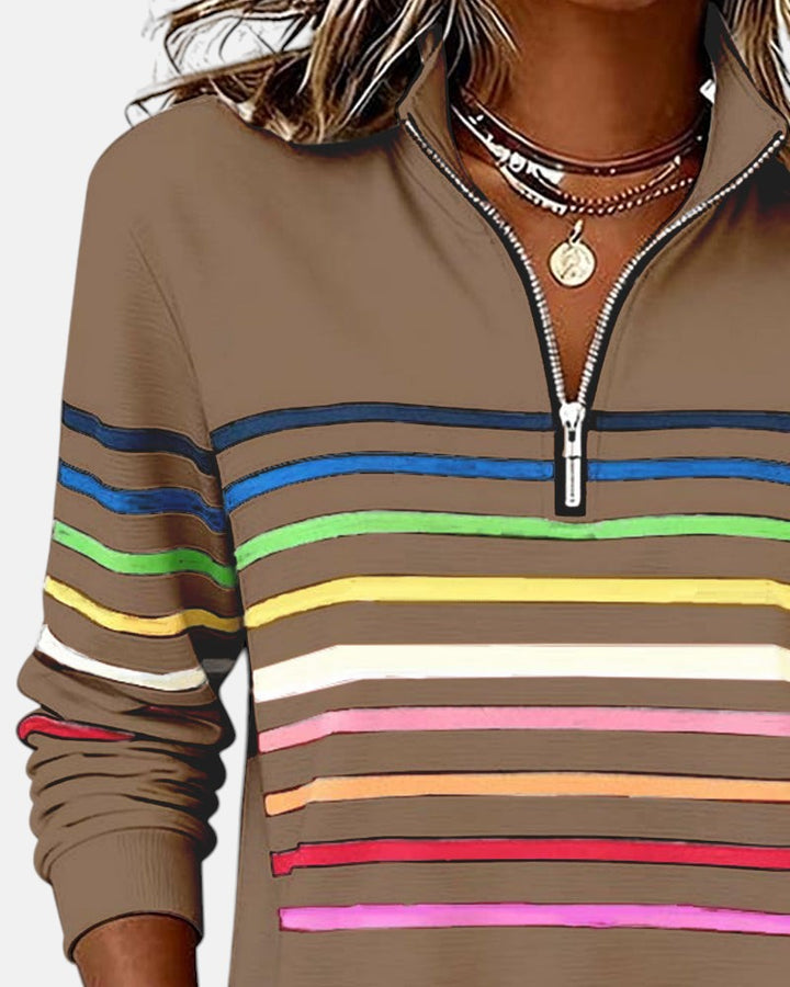 IVY™ | Striped Zip Sweatshirt