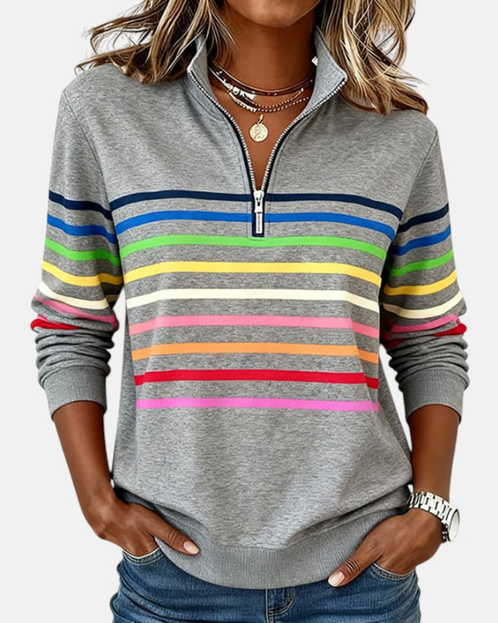 IVY™ | Striped Zip Sweatshirt