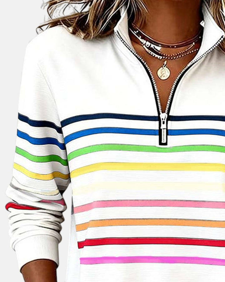 IVY™ | Striped Zip Sweatshirt