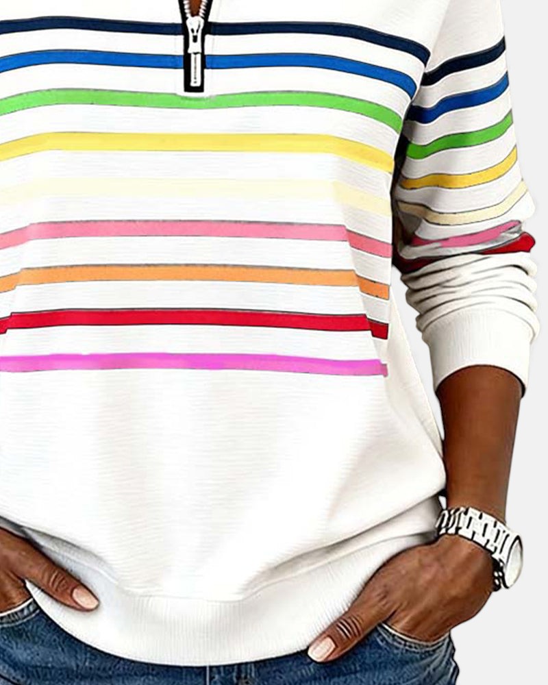 IVY™ | Striped Zip Sweatshirt