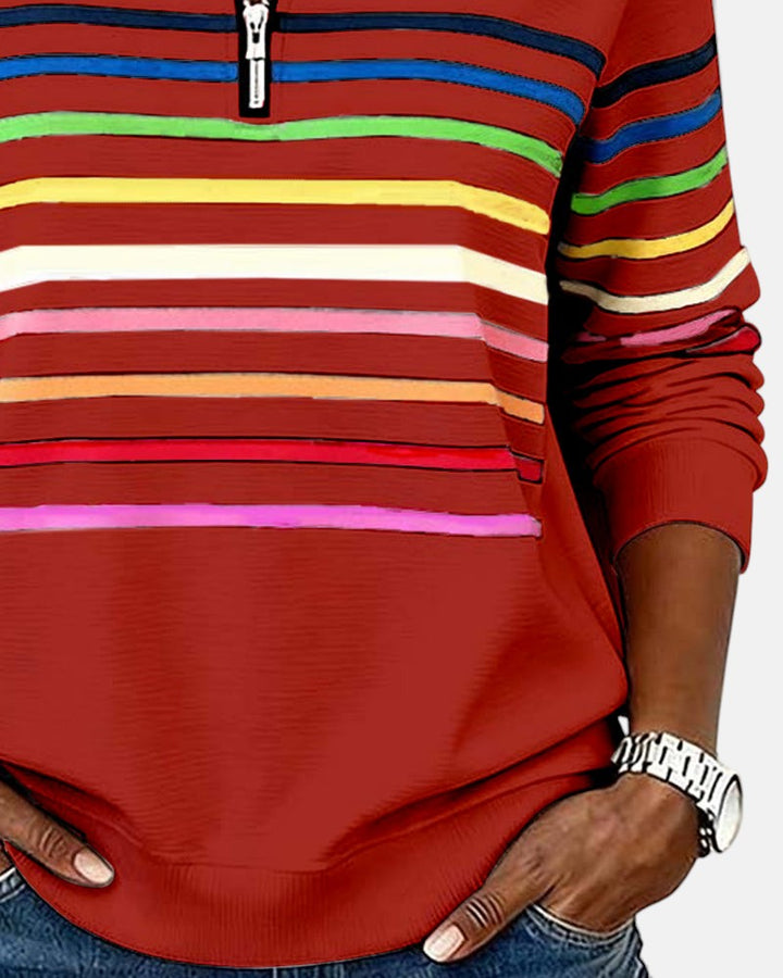 IVY™ | Striped Zip Sweatshirt