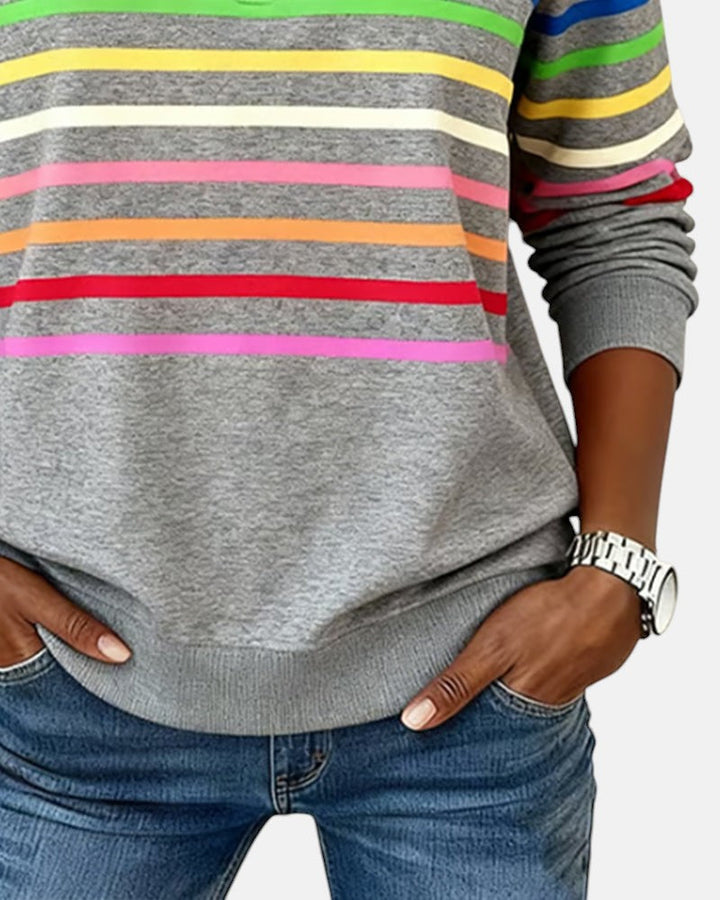 IVY™ | Striped Zip Sweatshirt