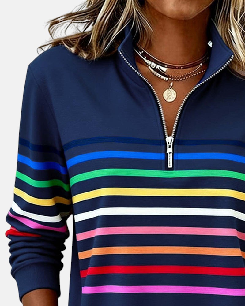 IVY™ | Striped Zip Sweatshirt